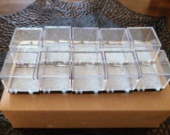 Set of ten perky boxes for thumbnail display of mineral or jewelry