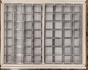 Set of 56 perky boxes for thumbnail mineral displays