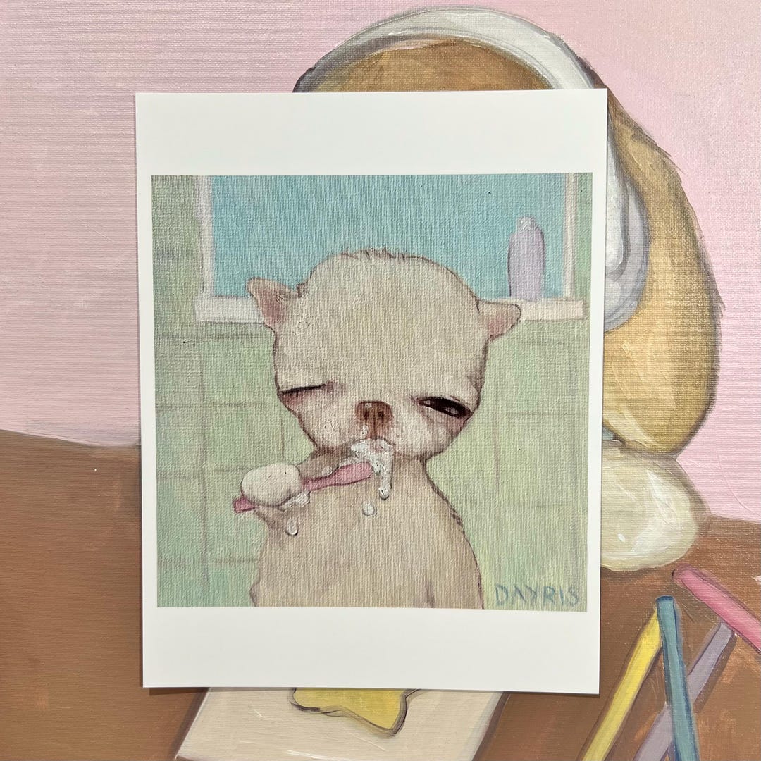 Sleepy Pup- Print - Etsy