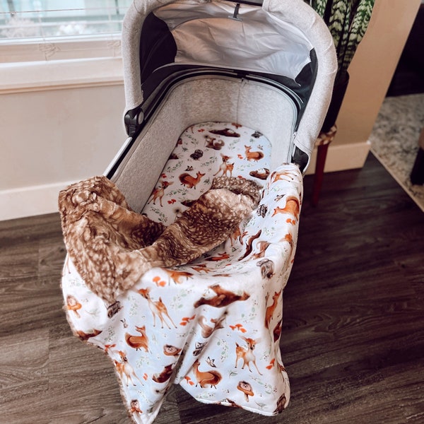 UPPABABY bassinet rainbow minky cover and blanket UPPAbaby cruz , cruz V2, UPPAbaby vista , vista V2 sheet and matching blanket