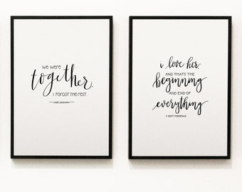 Digital Download // Hand Lettered Print // home decor // minimalist // love quotes