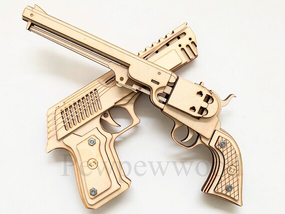 2 Rubber Band Gun Plans SVG File Cut File Template - Etsy UK