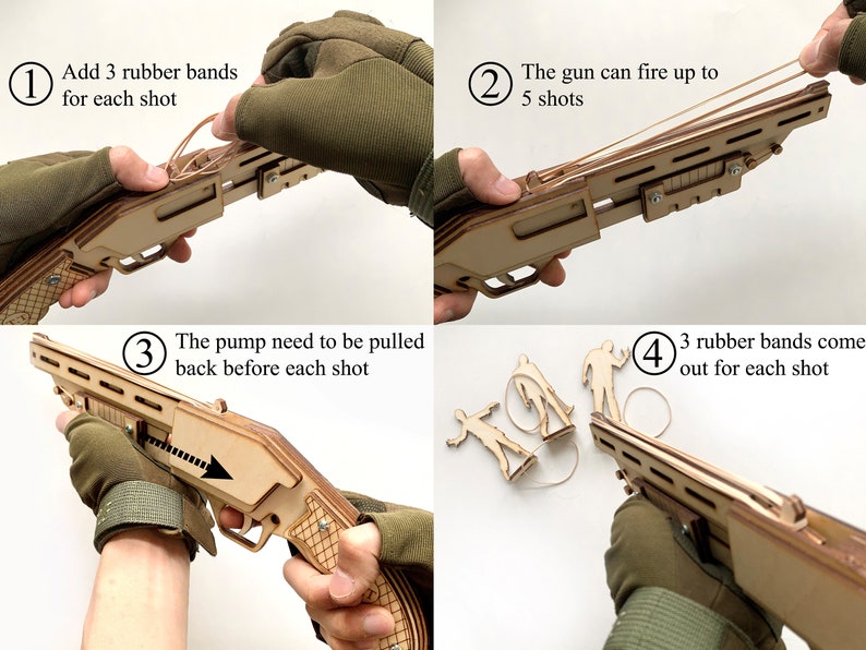 Rubber Band Gun Kit to assemble. Shotgun Men's Gift Etsy