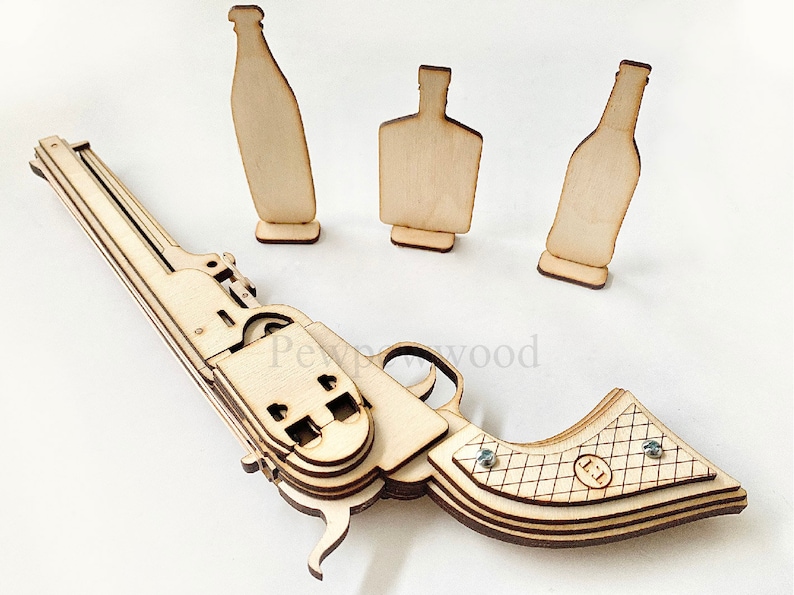Rubber Band Gun File for Laser Cut Colt Revolver template Etsy