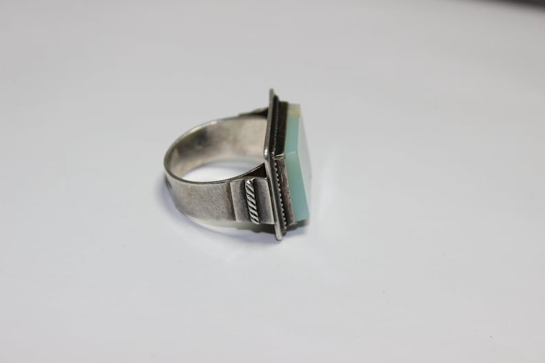 turquoise stone silver 1947 USSR Soviet vintage ring