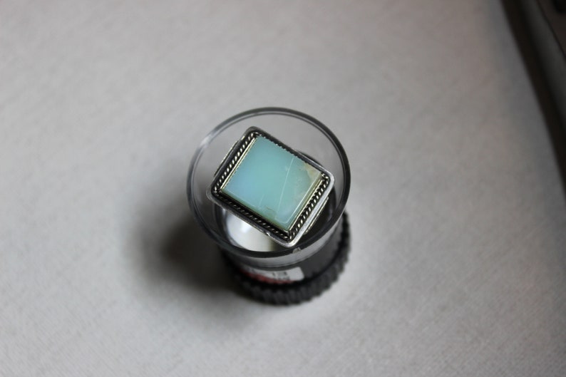 turquoise stone silver 1947 USSR Soviet vintage ring