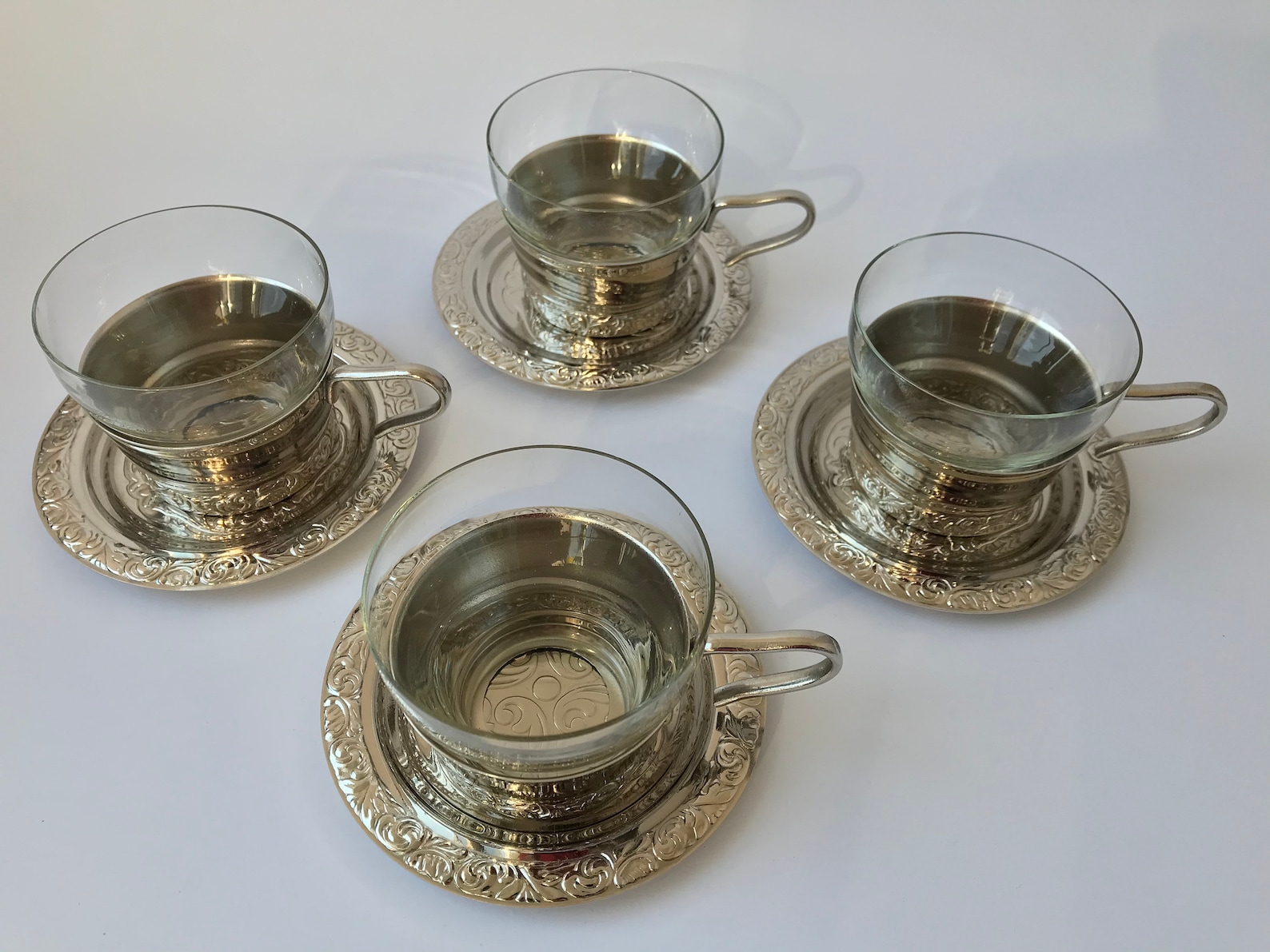 Vintage Coffee Cups Silver Cups, Iron Holder Etsy