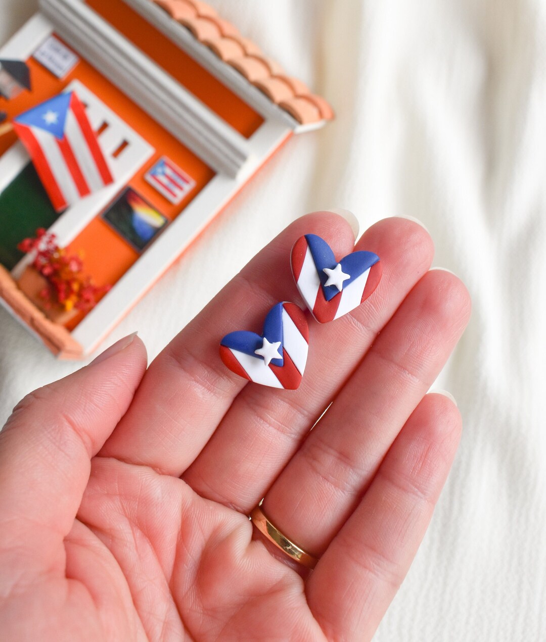 Puerto Rico Stud Earring, Puerto Rico Unisex Jewelry, Boricua Earring