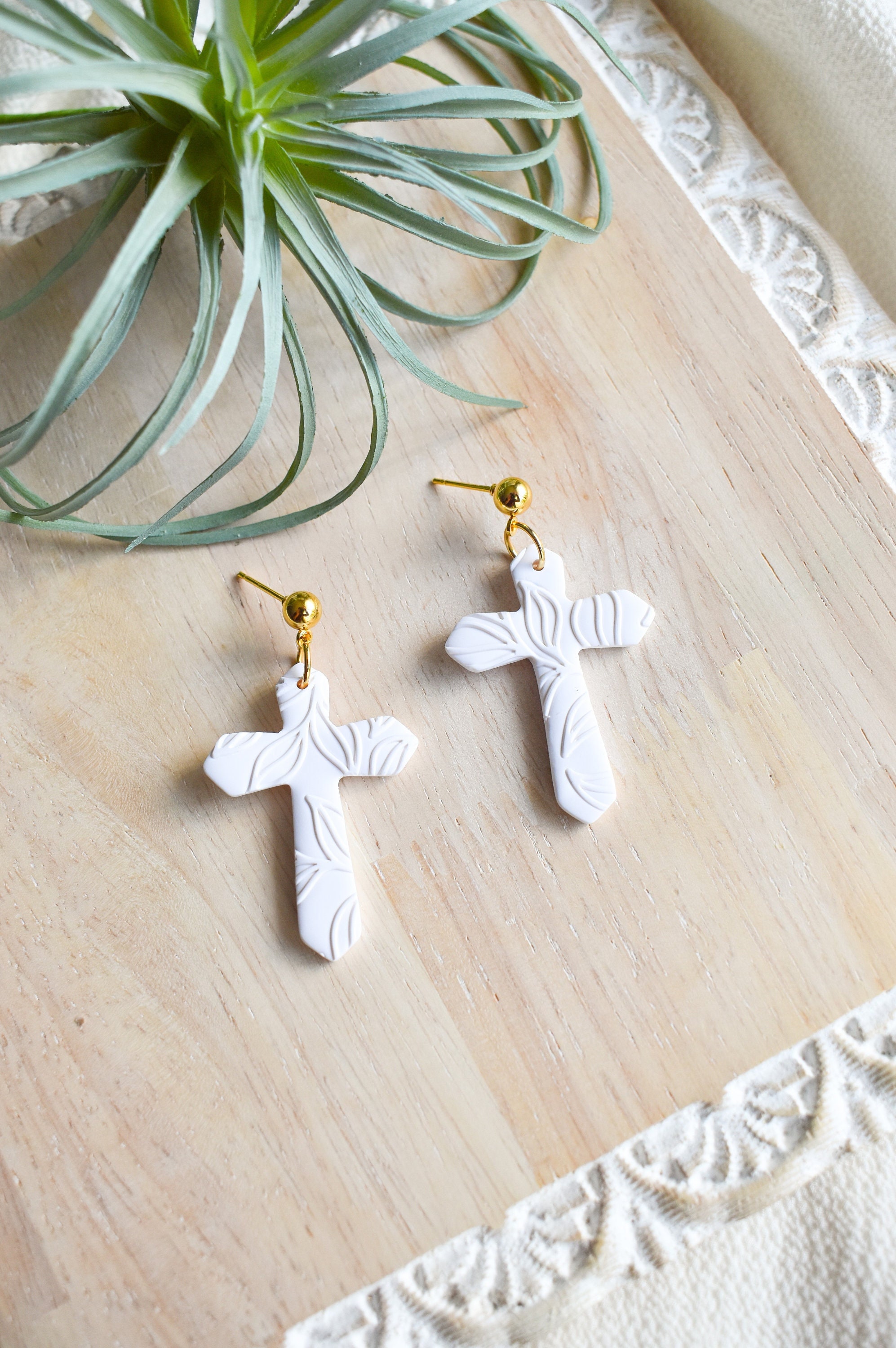 Clay cross earrings deals