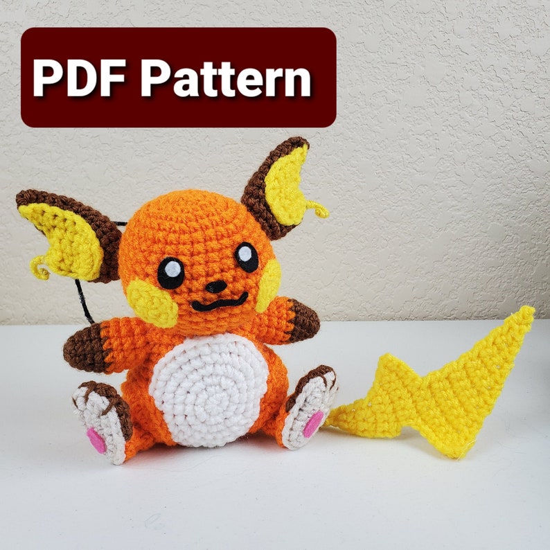 Crochet Raichu PDF Pattern Etsy