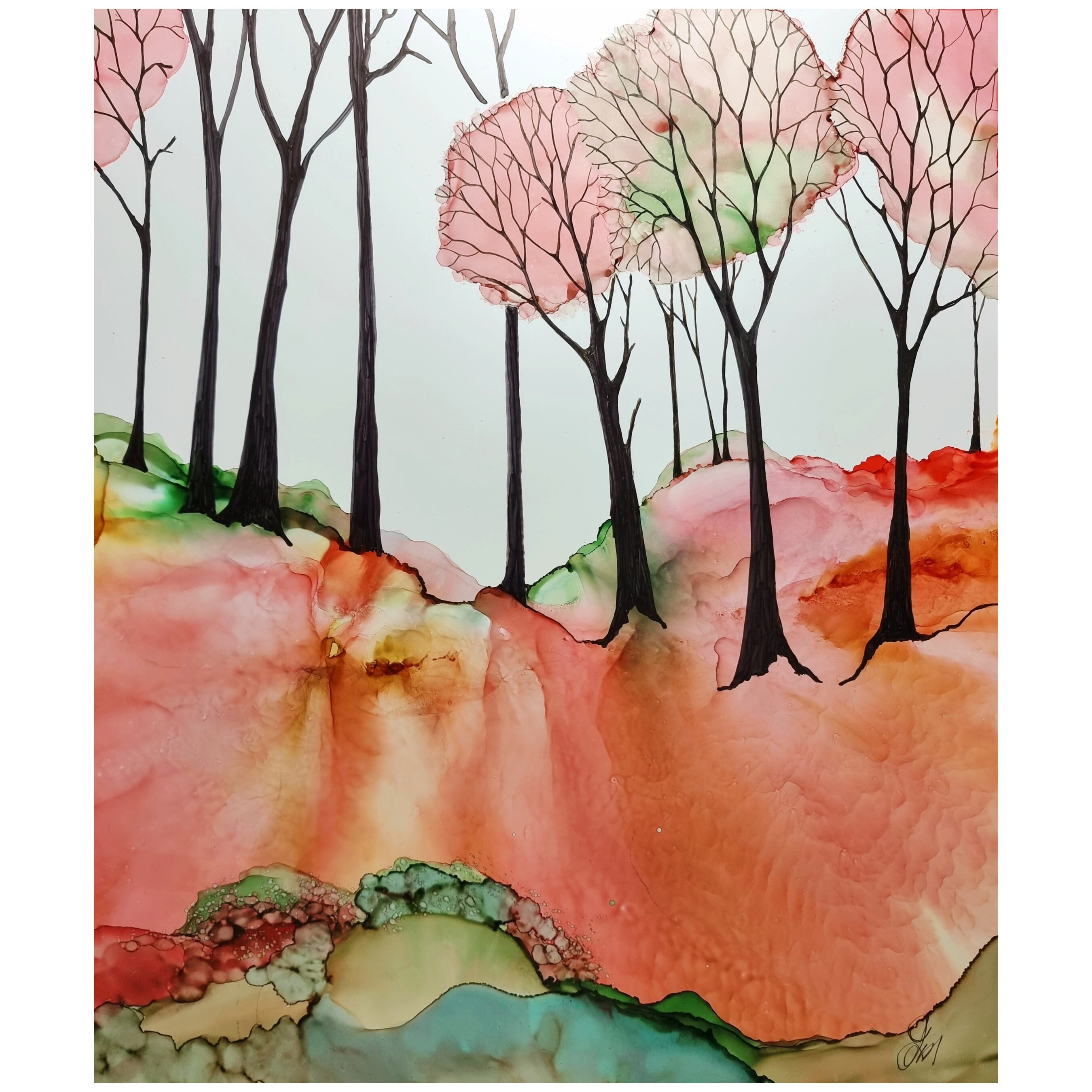 paintings wall decor alcohol ink abstract painting original wall hangings Ink art paintings wall decor alcohol ink abstract painting original wall hangings Ink art