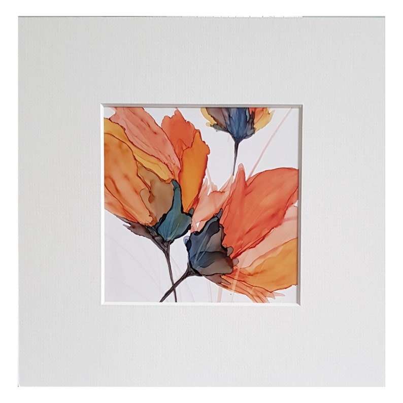 Original Art Original Alcohol Ink Alcohol Ink Floral