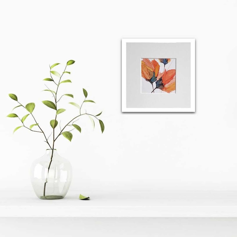 Original Art Original Alcohol Ink Alcohol Ink Floral