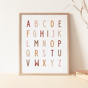 Terracotta Alphabet Print, ABC Print, Alphabet Poster, Montessori Printable, Playroom Wall Art
