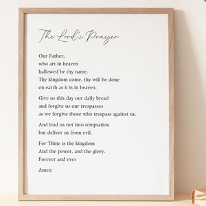 The LORD&#39;S Prayer, Minimalist Bible Verse Wall Art, Scripture Nursery Print