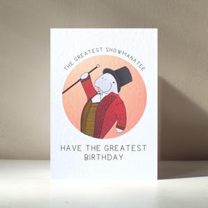 A6 'The Greatest Showmanatee' gepersonaliseerde geïllustreerde showman-lamantijn P. T. Barnum verjaardagswenskaart - goede doelen