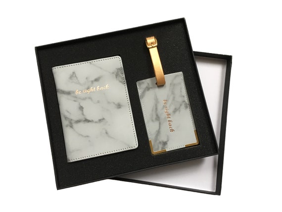 passport holder and luggage tag gift set