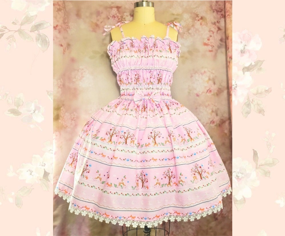Sweet Lolita JSK Full Shirring Jumperskirt Old School - Etsy