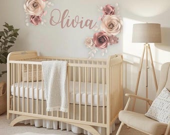 Soft pink flower wall decor for romantic feminine bedroom decor