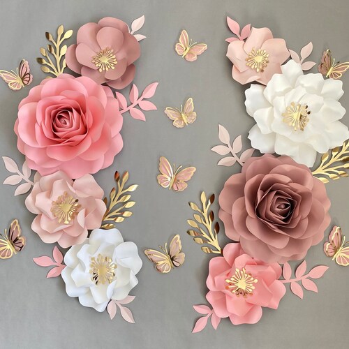 Nursery Flower Wall Decor Dusty Rose Nursery Flowers Etsy Canada