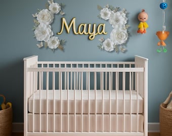 Paper Flower Backdrop Baby Girl Nursery Wall Art Handmade Decor Room Hanging Decoration Shower Gift Custom Personalized Pink Floral