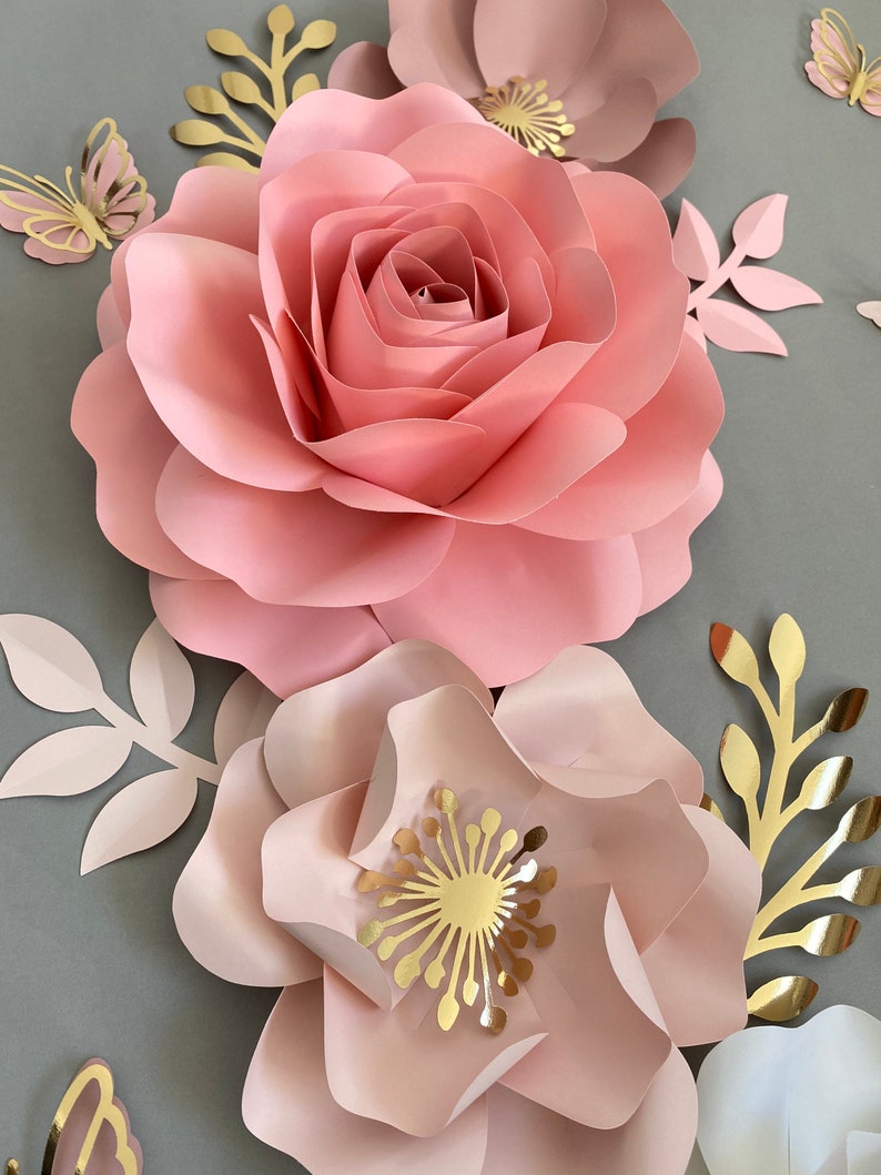 Nursery Flower Wall Decor Dusty Rose Nursery Flowers Etsy