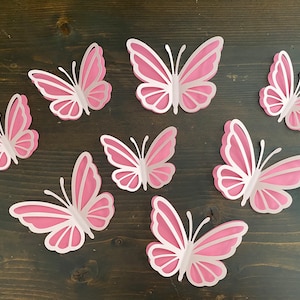 3D Butterflies| Pink and White Butterfly Nursery Wall Decor | Baby Shower Butterflies
