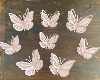 3D Paper Butterflies | Blush Butterfly Nursery Wall Decor | Baby Shower Butterflies