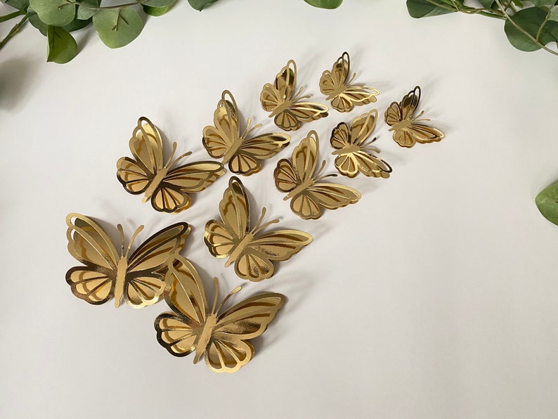 3D Gold Butterflies Gold Butterfly Nursery Wall Decor - Etsy