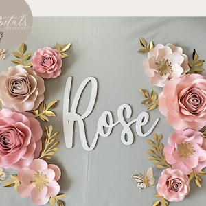 Blush Rose Paper Nursery Flowers | Baby Girl Nursery Wall Décor | Nursery Paper Flower Wall Decor | Wall Flowers