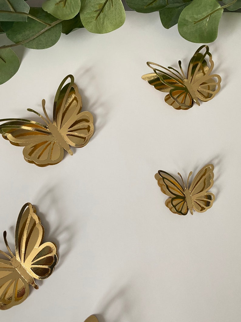 3D Gold Butterflies Gold Butterfly Nursery Wall Decor - Etsy