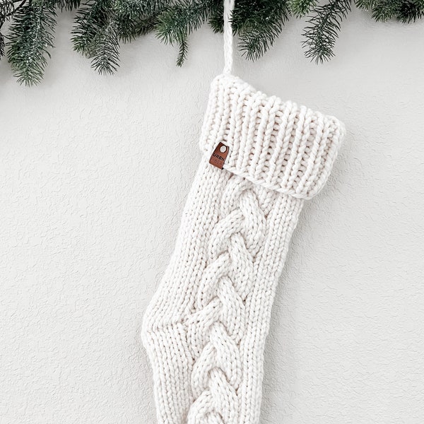 Chunky Knit Stocking, Christmas Stockings for Family, Babys First Christmas Gifts for Infants, Gender Neutral, Farmhouse Stocking