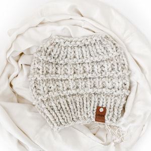 Winter Hats for Ponytails, Messy Bun Beanie for Women Handmade, Stocking Stuffers for Teenage Girls, Ski Gifts for Women, Christmas gift for
