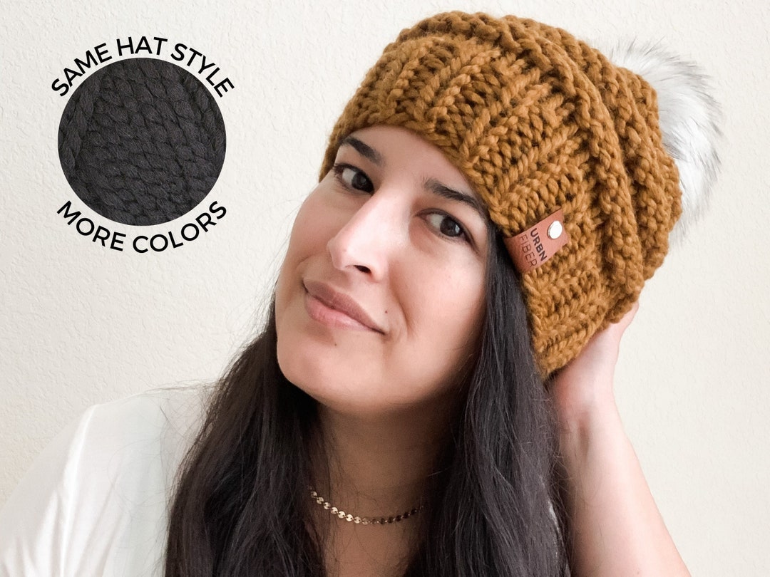 Custom Winter Hats for Her, Black Beanie for Women, Ski Gifts for Her