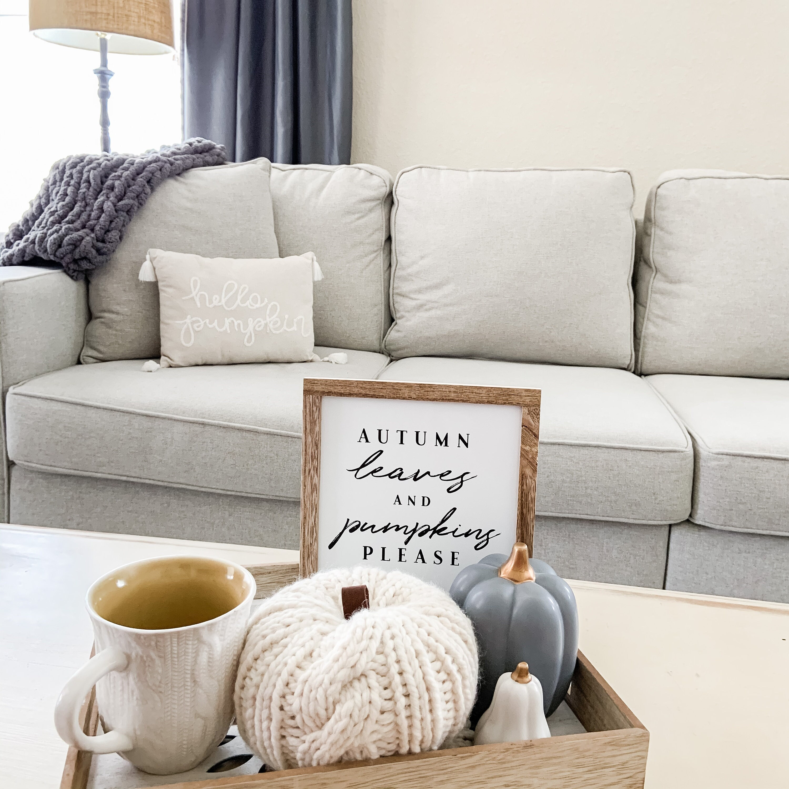 Knit Pumpkins Neutral Farmhouse Decor Rustic Home Decor for Shelf Hostess Thank You Gift Pumpkin Centerpiece Little Pumpkin