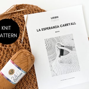 Knitting PATTERN for Bag, Market Bag Pattern, Beach Bag Pattern, PDF Downloadable Pattern, Summer Knitting Pattern, Eco Friendly Tote Bag