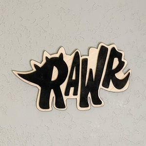 Rawr Dinosaur / Nursery decor / Boys room sign