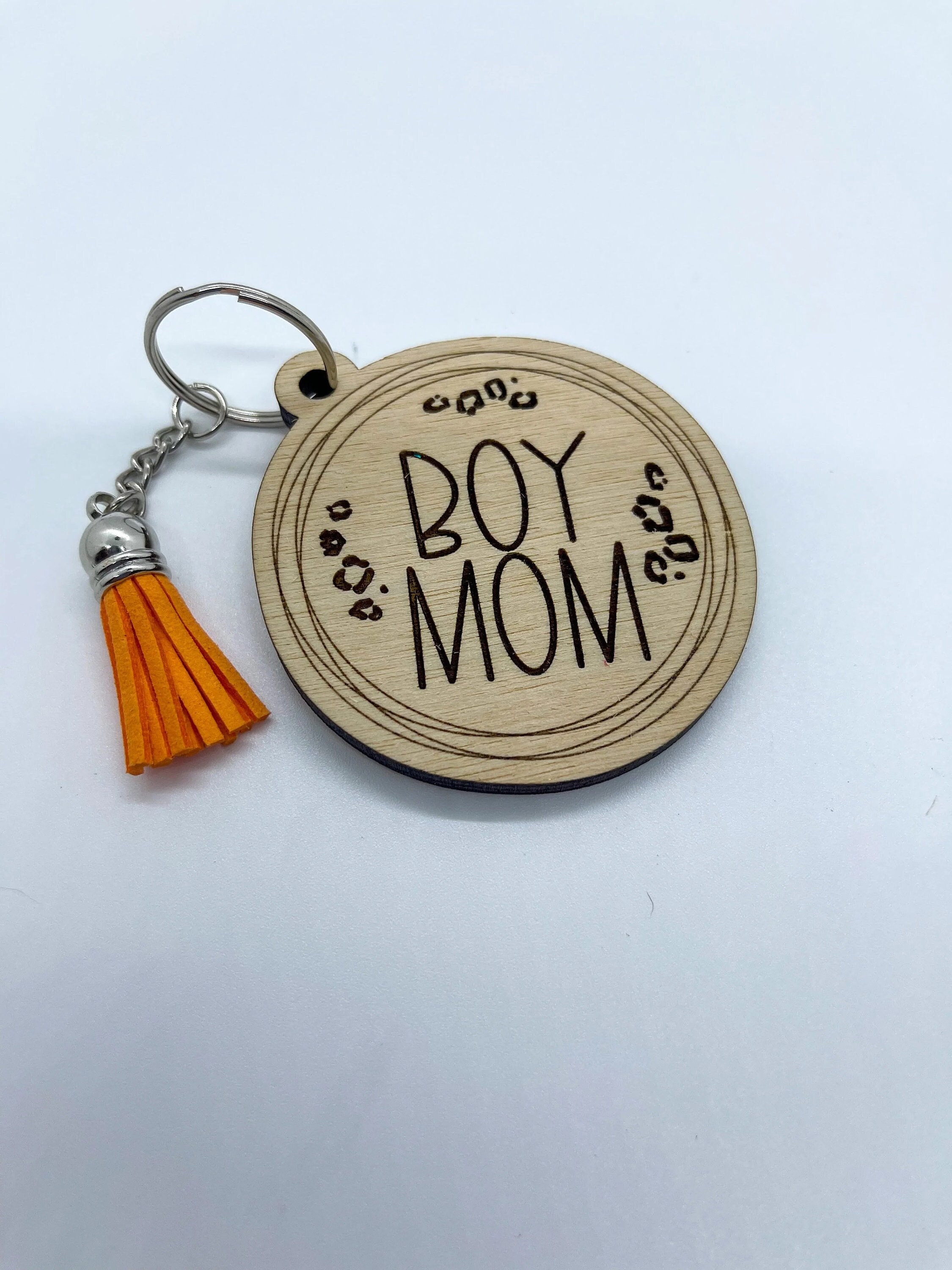 Newlymadedesigns Boy Mom Keychain