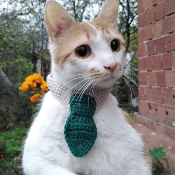 Scarf for cat, Kitten accessories, Cat scarf, Kitten accessories, Crochet feline scarf, Gift for cat lover