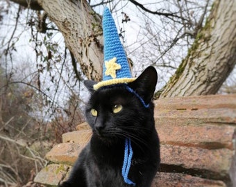 Wizard hat, Cat hat, Hats for cats, Pet costume, Dog costume, Halloween costume, Cat accessories