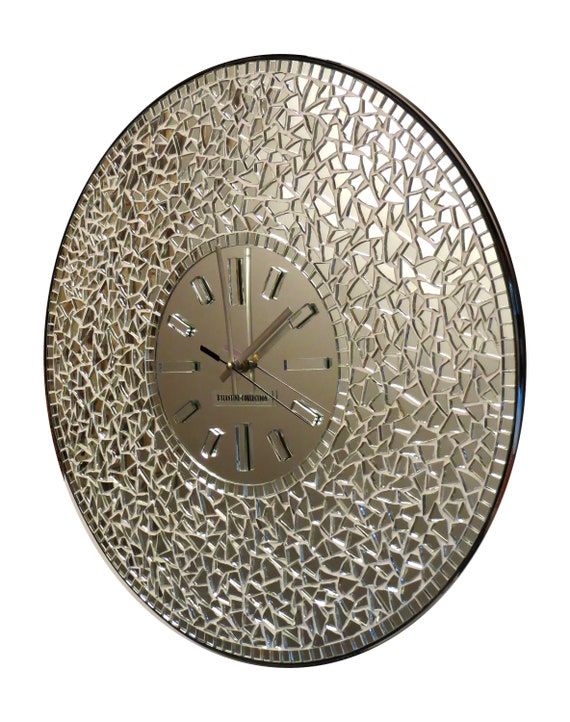 Mirror Wall Clockwall Clockswall, Large Gold Mirrored Wall Clock
