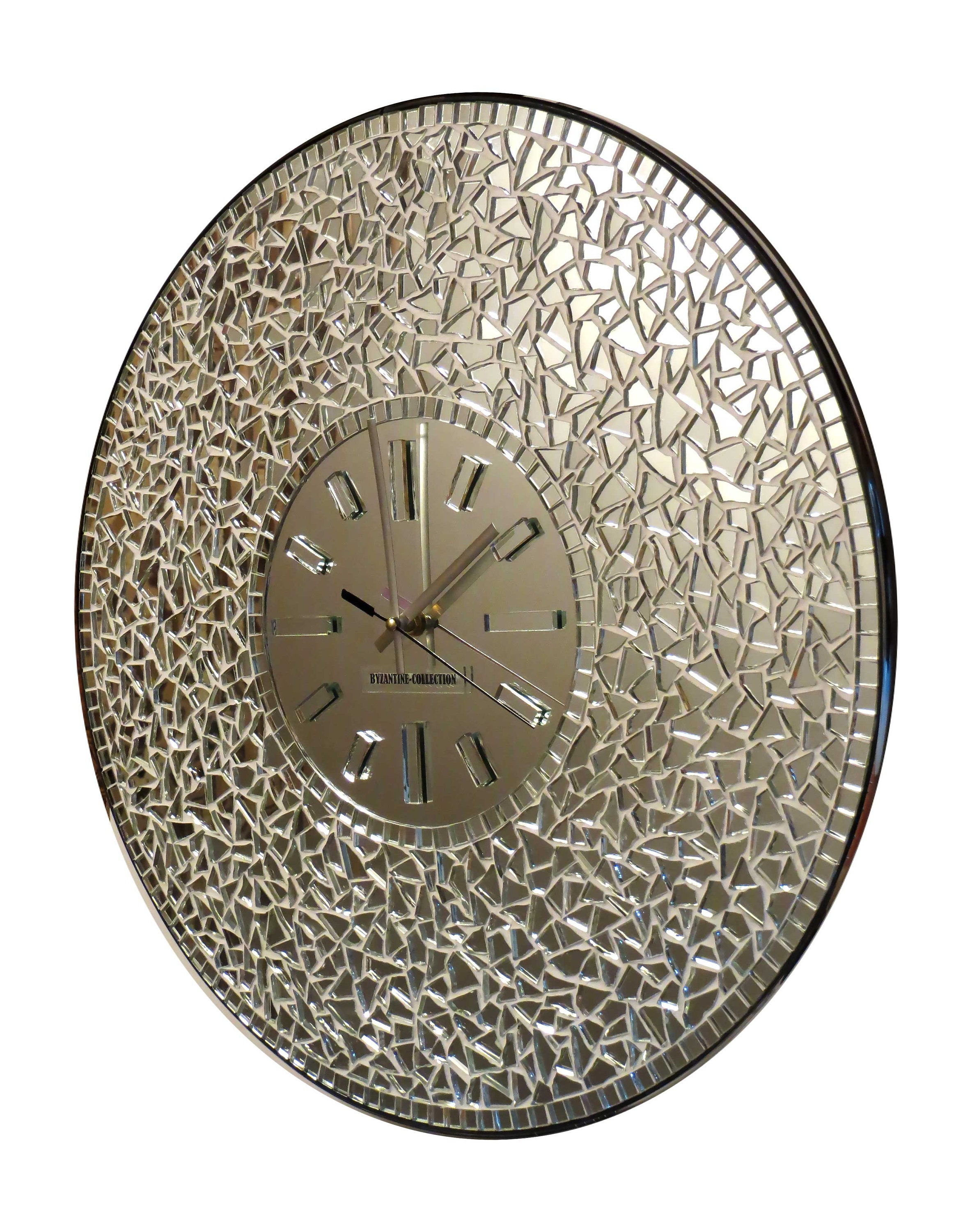 Mirror Wall Clockwall Clockswall Clockmosaic Wall Etsy