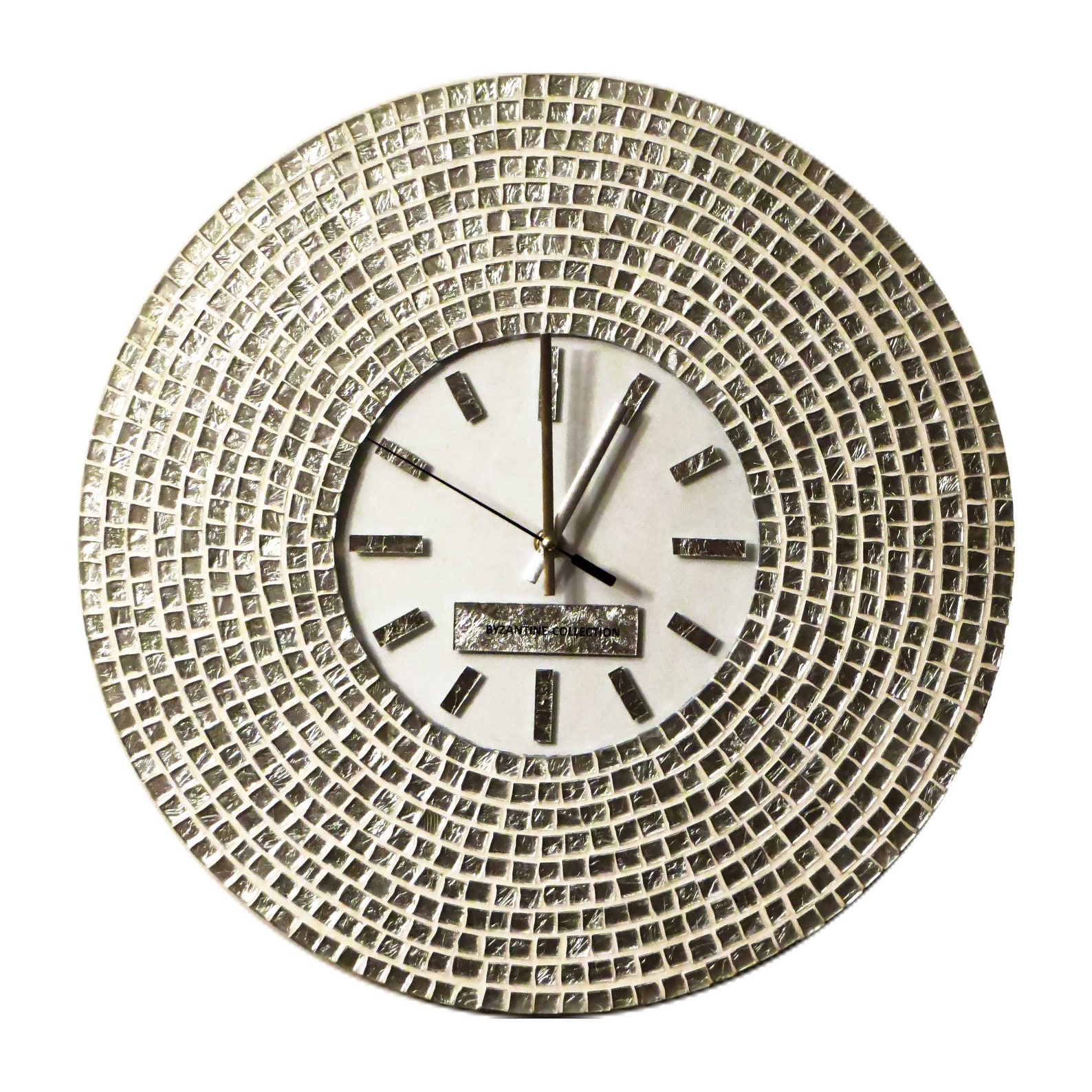 Mosaic clockWall clock Golden mosaic wall clockCustom wall Etsy