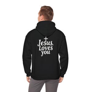 Religious Cross Jesus Hoodie, Christian Faith Gift for Men Women, Cozy Religious Jumper, Spiritual Churchwear Sweatshirt, Faith-based