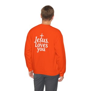 Religious Sweatshirt, Christian Jumper, Faithful Crewneck, Jesus loves you, Religious Apparel, Inspirational Clothing