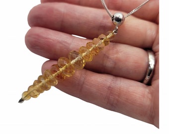 One of a Kind Citrine Necklace, Sterling Silver Gemstone Pendant, November Birthstone Gift