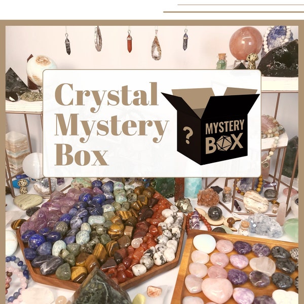 Crystal Mystery Box Free Shipping, Crystal Set for Beginners, Mystery Crystal Bundle, Real Crystals,  Metaphysical Shop, Witchy Gift for Her