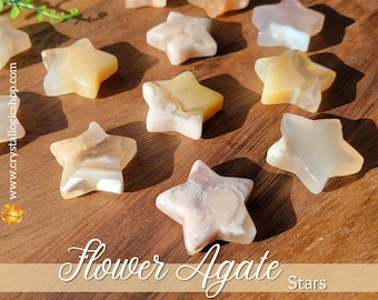 Flower Agate Carving, Mini Crystal Star, Gemstone Stars, Star Shaped Crystals, Crystal Star Gems, Metaphysical Shop, Witchy Gift for Her