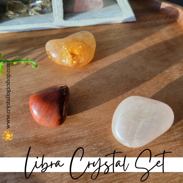 Libra Crystal Set, Zodiac Crystal Set, Astrology Crystals, Zodiac Stones, Metaphysical Shop, Real Crystals, Witchy Gift for Her