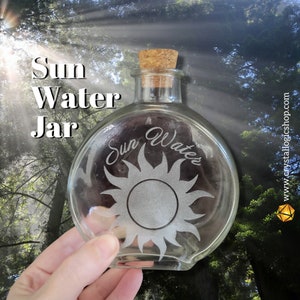 Sun Water, Glass Jar with Cork Lid, Sun Worship, Personalized Glass Jar with Lid, Witchy Gift for Her, Metaphysical Shop, Witchy Decor Items